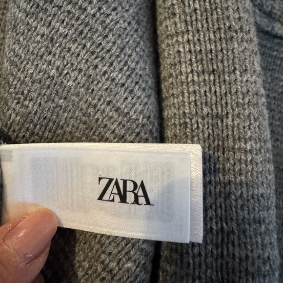 Zara grey high neck sweater with front opening and long sleeves with cuffs xl - Picture 5 of 9